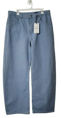 NWT Zara ZW Tapered Pant Baby Blue Mid Waist Jeans Women's US 12